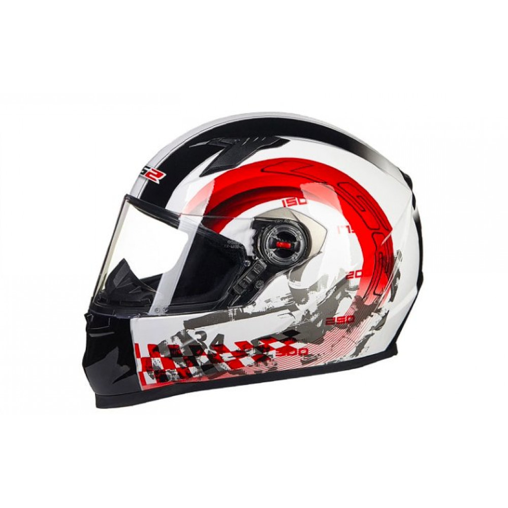Шлем для мотоцикла LS2 FF358 (черный-красный-белый) 