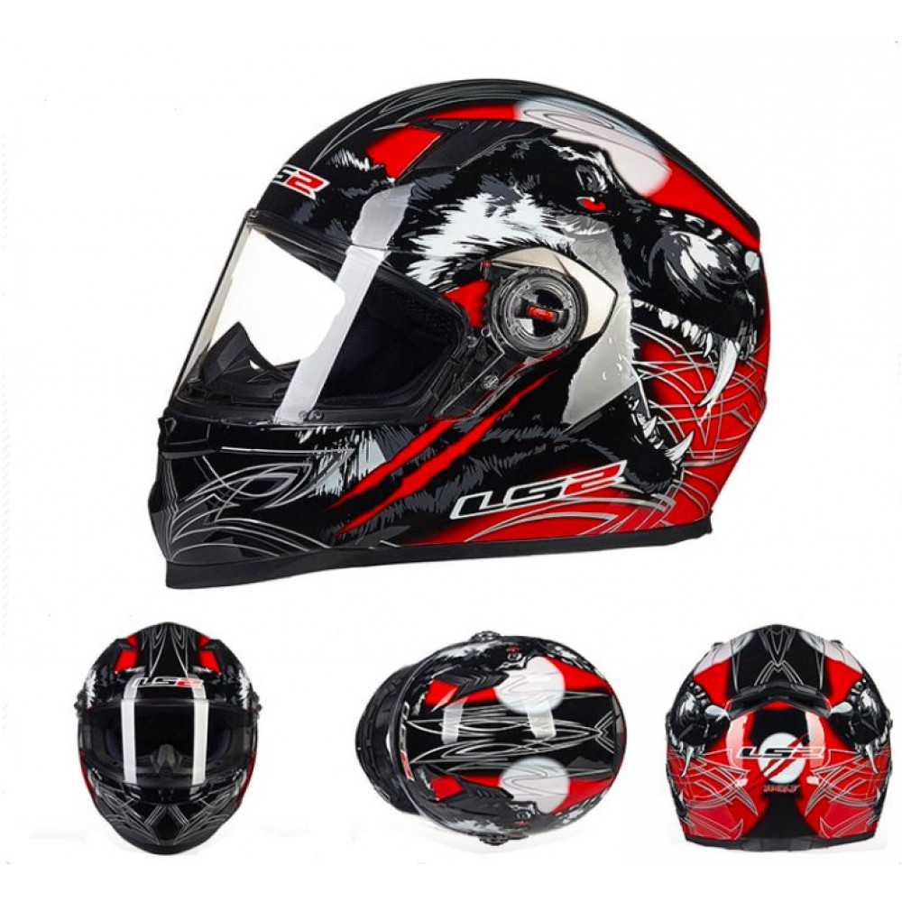 Шлем для мотоцикла LS2 FF358 (черный-красный) 