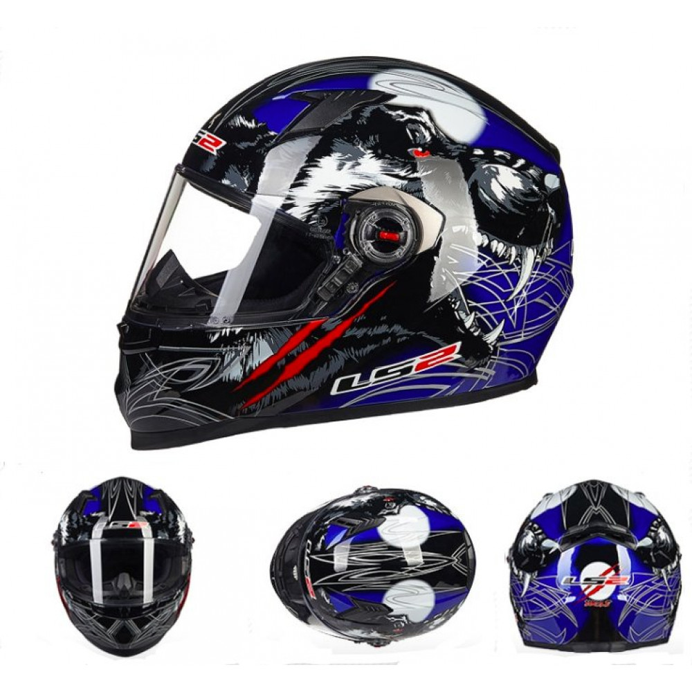 Шлем для мотоцикла LS2 FF358 (черный-синий) 