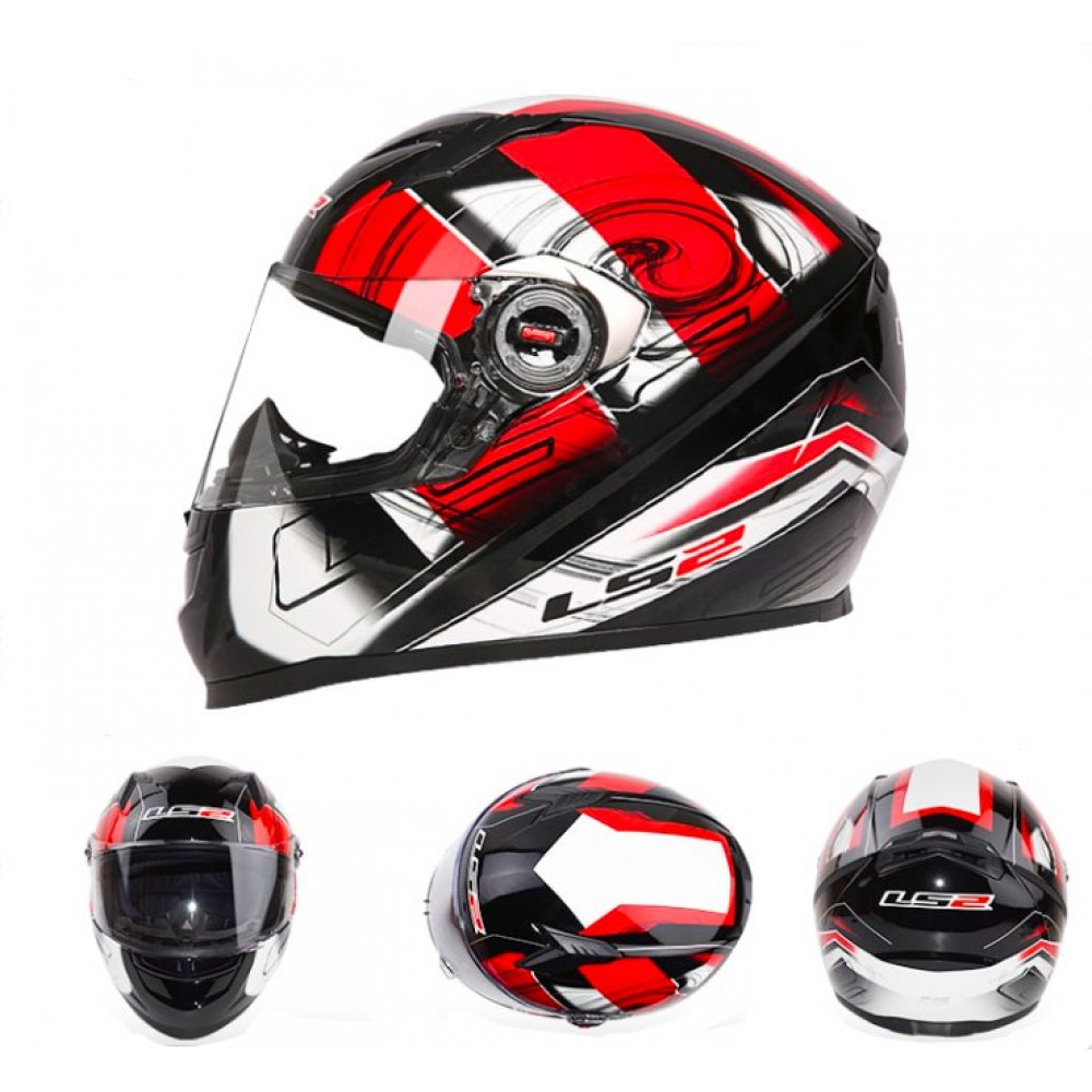 Шлем для мотоцикла LS2 FF358 (красный-черный) 