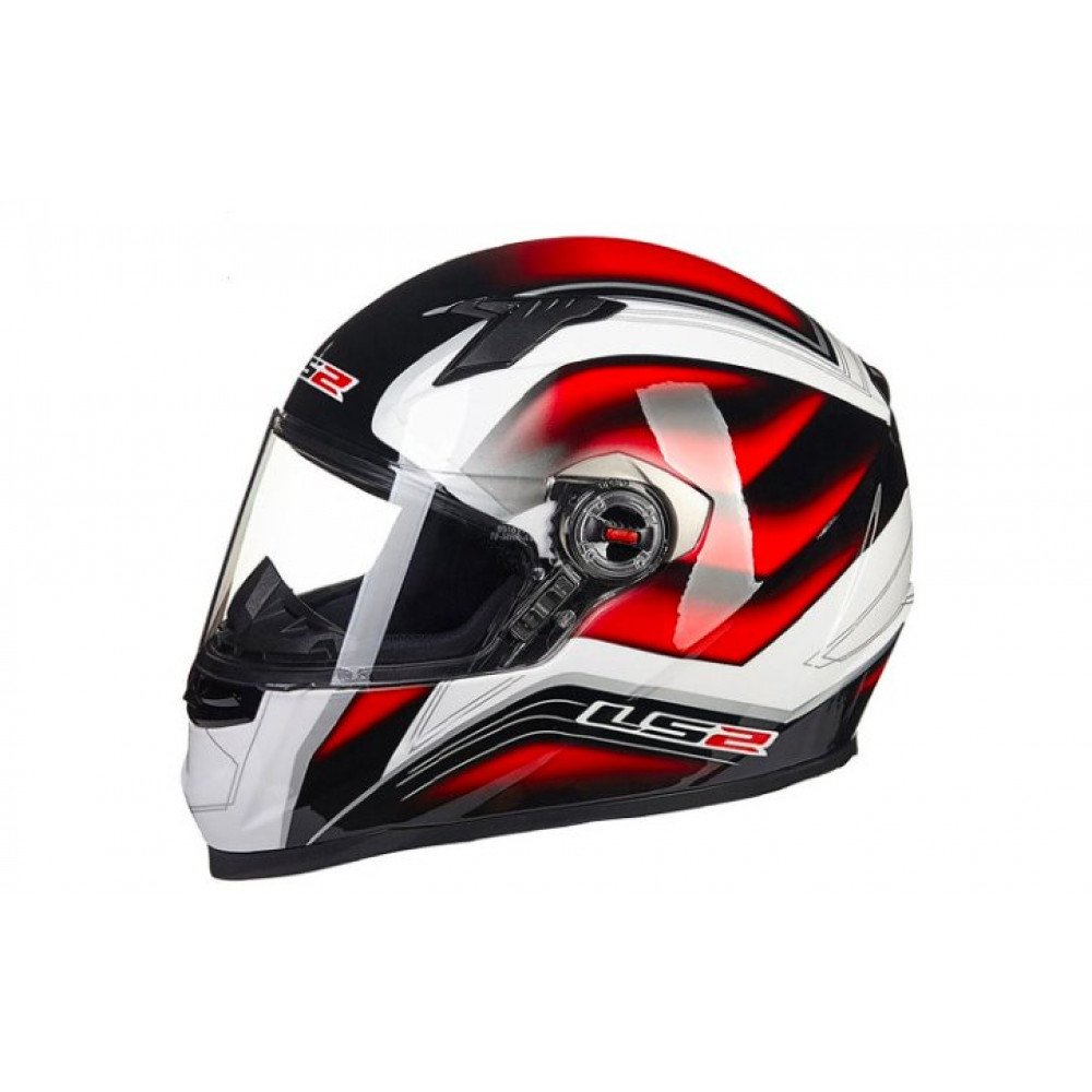 Шлем для мотоцикла LS2 FF358 (черный-белый-красный) 