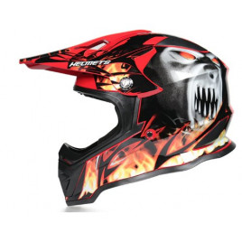 Шлем для мотоцикла ORZ CE-819 (черный-красный Пламя)
