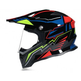 Шлем для мотоцикла ORZ CE-819 (черный-синий-красный-желтый)
