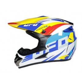 Шлем для мотокросса Orz (белый-синий-желтый)