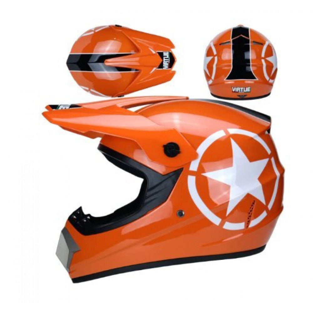 Шлем для мотокросса Orz (оранжевый)