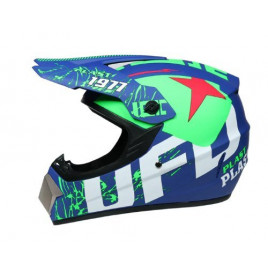 Шлем для мотокросса Orz (синий-зеленый-белый)