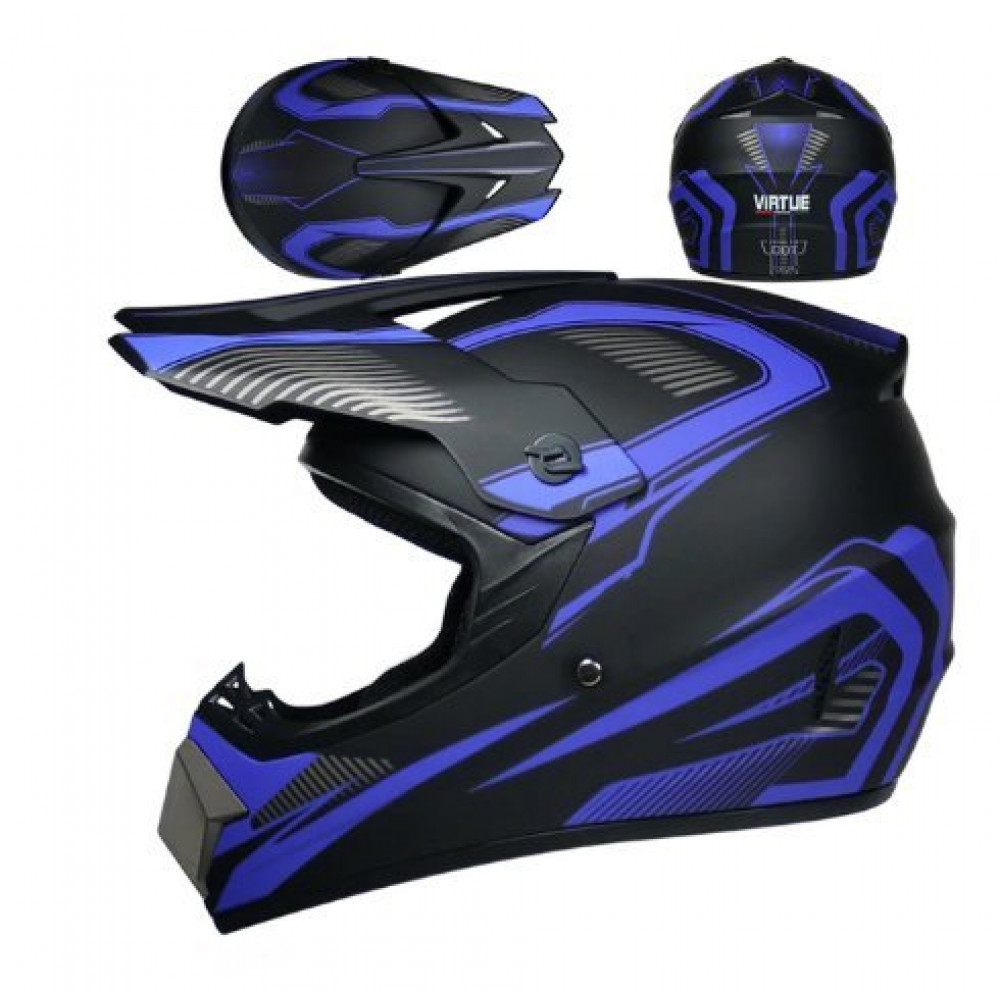 Шлем для мотокросса Orz (черный-синий)