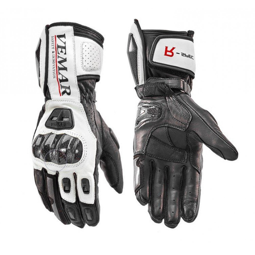 Перчатки для мотоциклистов VEMAR VE-176 (черный-белый)