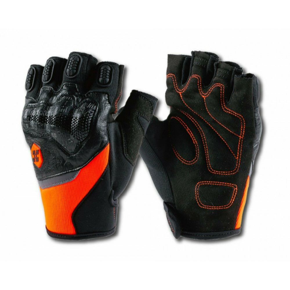 Перчатки для мотоцикла без пальцев CYCLEGEAR MTO-030B (черный-оранжевый)