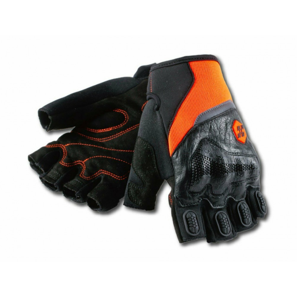 Перчатки для мотоцикла без пальцев CYCLEGEAR MTO-030B (черный-оранжевый)