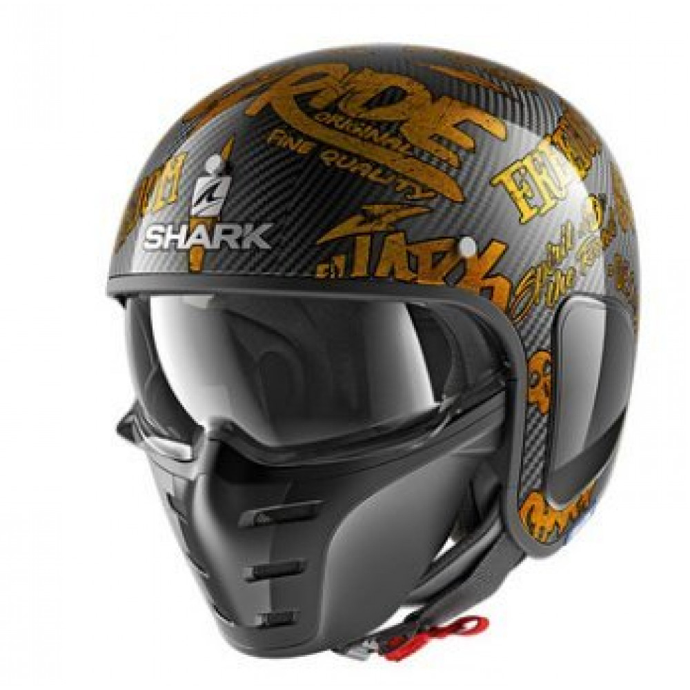 Шлем для мотоцикла SHARK S-DRAK (черный-желтый надписи)