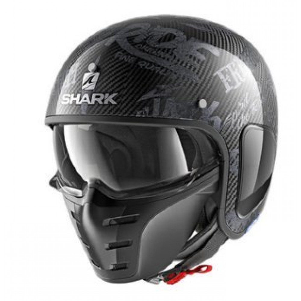 Шлем для мотоцикла SHARK S-DRAK (черный-серый надписи)