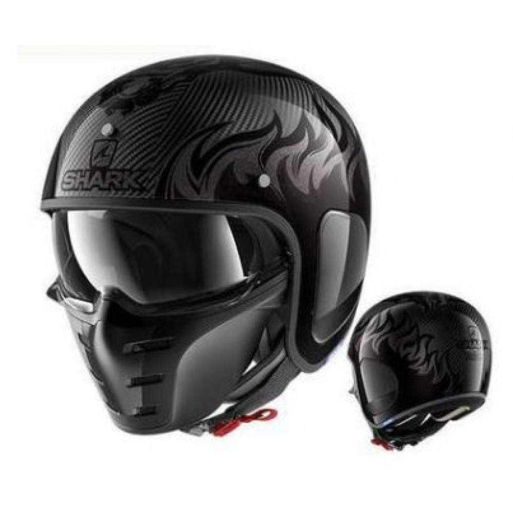 Шлем для мотоцикла SHARK S-DRAK (черный-серый огонь)