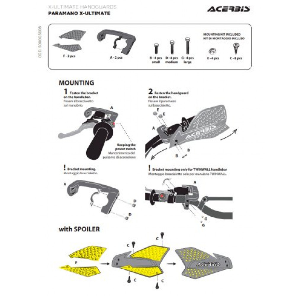 Защита для рук мотокросс ACERBIS (желтый-черный)