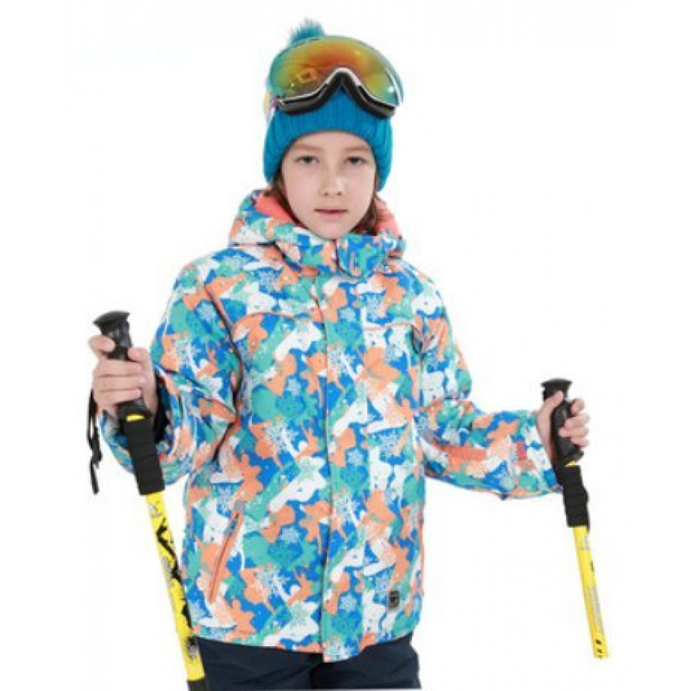 Горнолыжная куртка PHIBEE BK9 детская (голубой-оранжевый-белый)