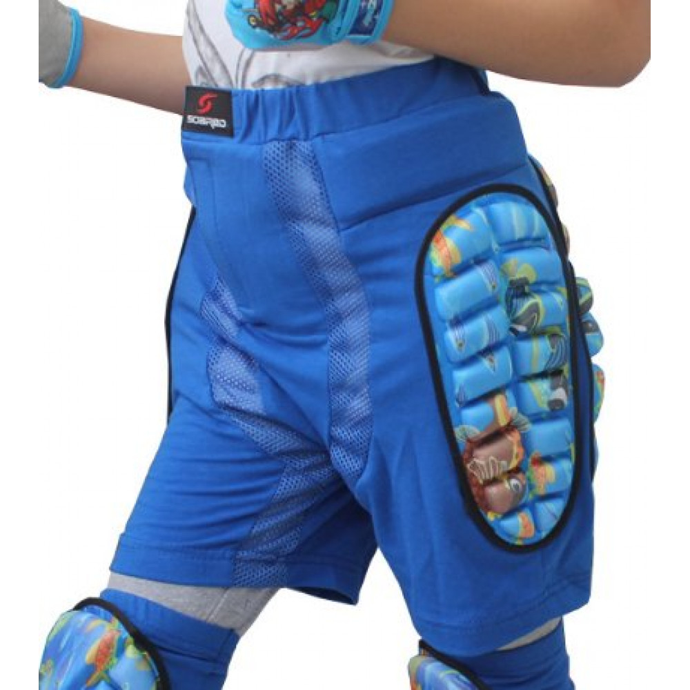 Горнолыжные защитные шорты SOARED S12 детские (синий)