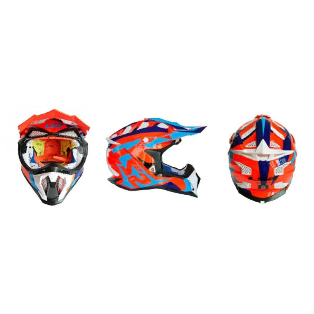 Шлем для мотокросса LS2 MX 470 (красно-сине-черный)