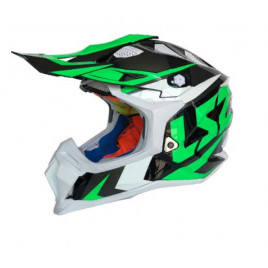 Шлем для мотокросса LS2 MX 470 (бело-черно-зеленый)