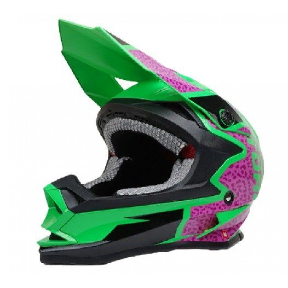 Шлем для мотокросса TORC T32 (черно-зеленый-фиолетовый)