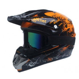 Шлем для мотоцикла FOX DH (черный-оранжевый)