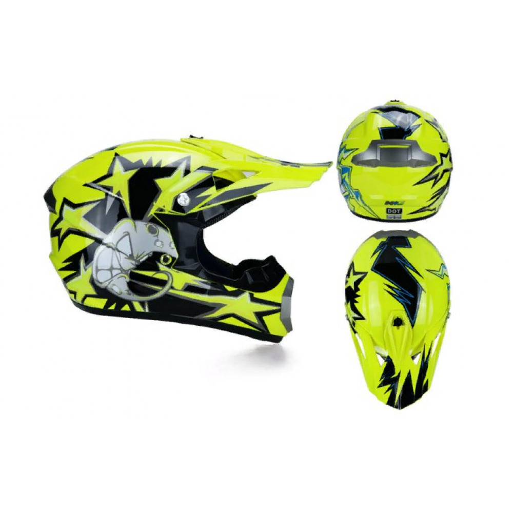 Шлем для мотоцикла FOX WLT-12 (черный-желтый)
