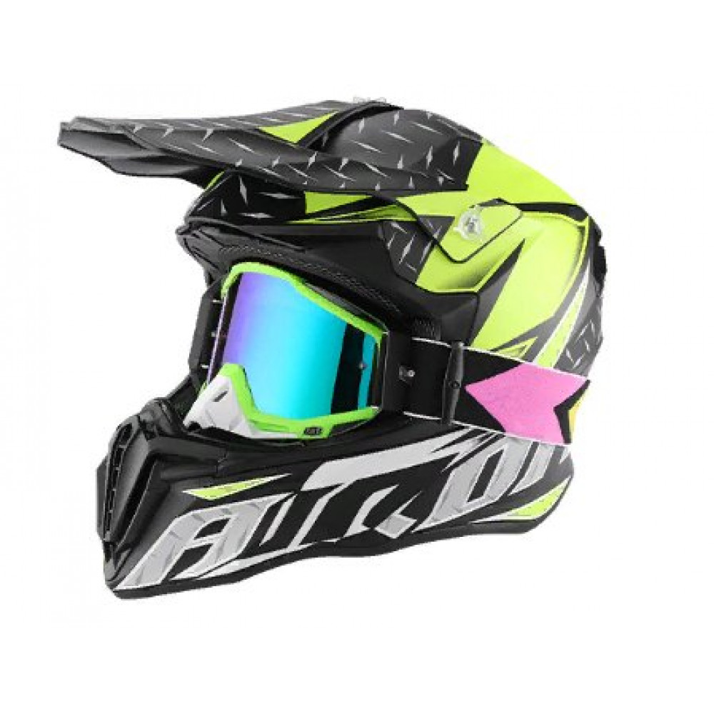 Шлем для мотоцикла AIROH TB-62 (черный-зеленый)