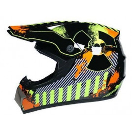 Шлем для мотоцикла VIRTUE D57 (черный-зеленый-оранжевый)