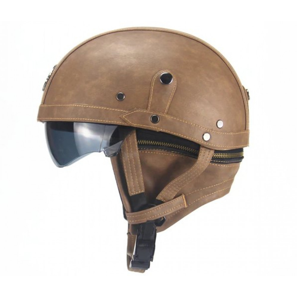 Каска для мотоцикла AHP HELMETS CS88 (коричневый кожа)