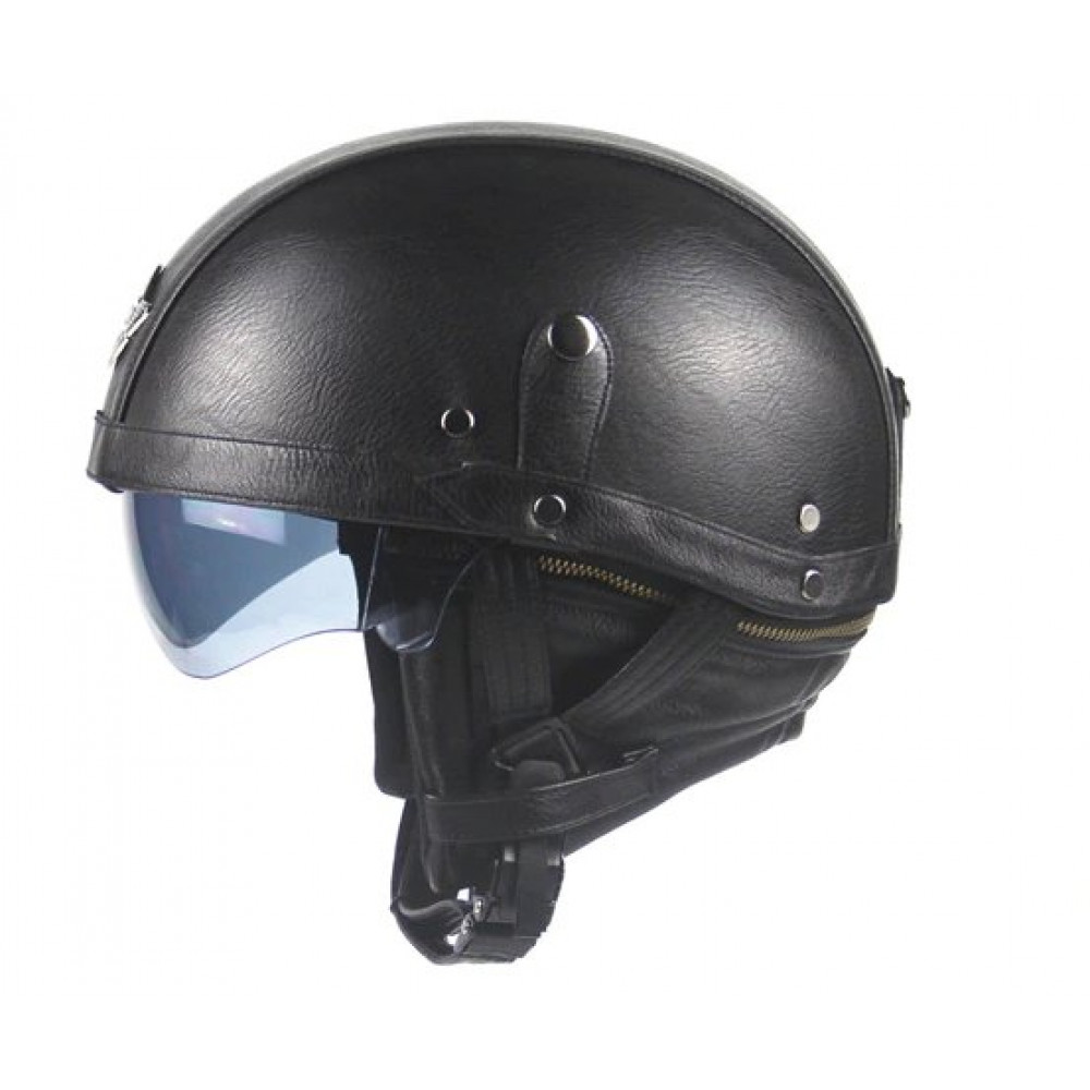 Каска для мотоцикла AHP HELMETS CS88 (черный кожа)