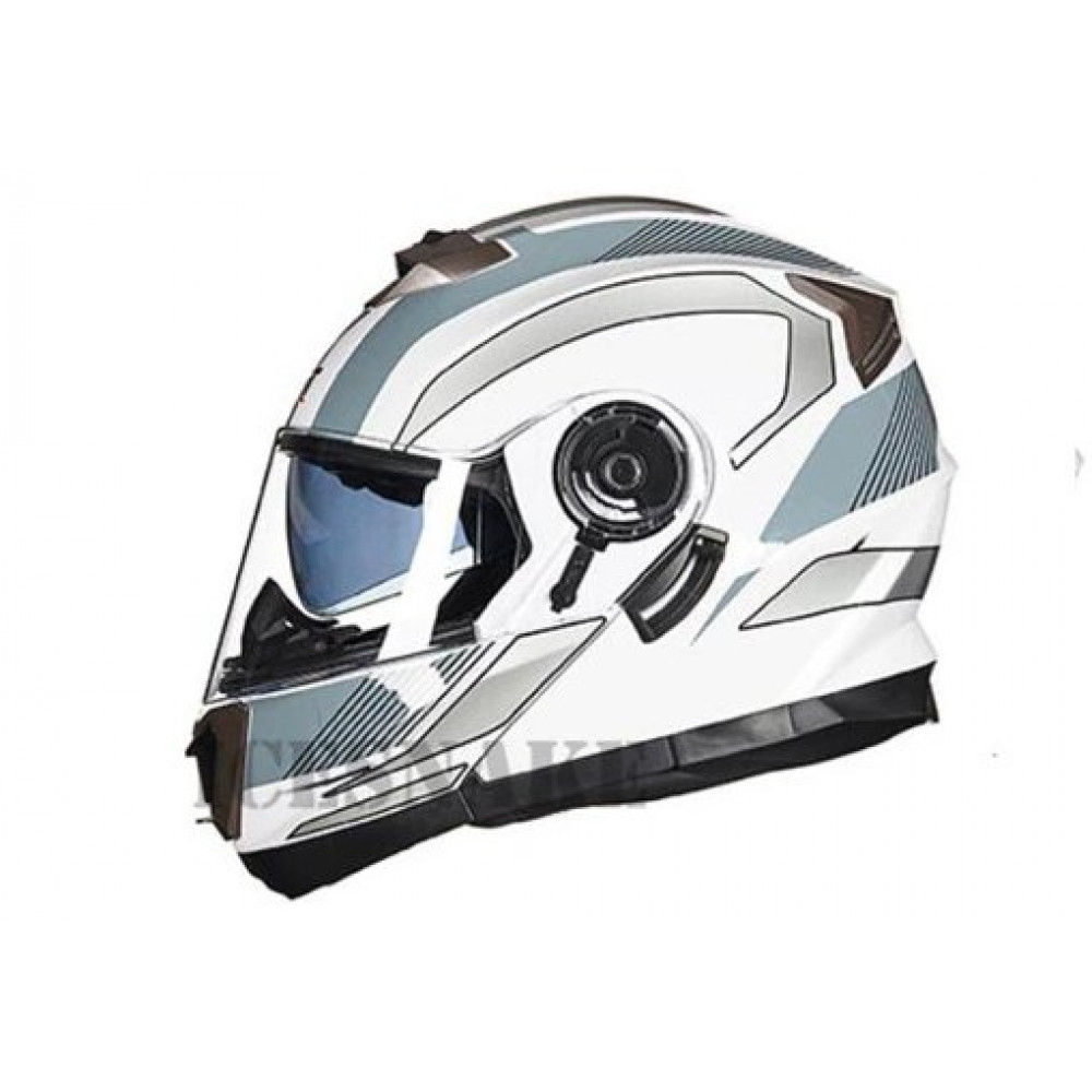 Модульный шлем для мотоцикла GXT TB55 (белый-серебряный)