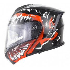 Модульный мотоциклетный шлем SOMAN PA901 (черный-красный)