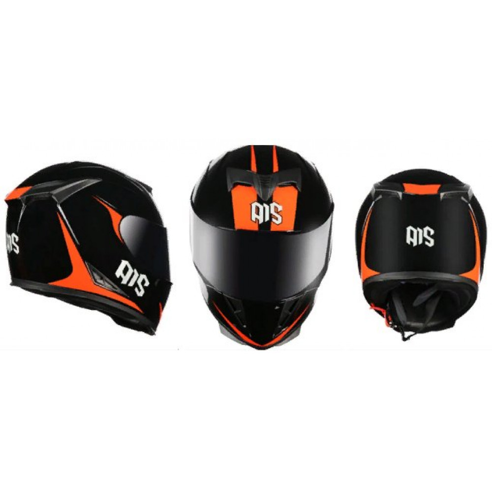 Мотошлем AIS SHIRO SH600 (черный-оранжевый)