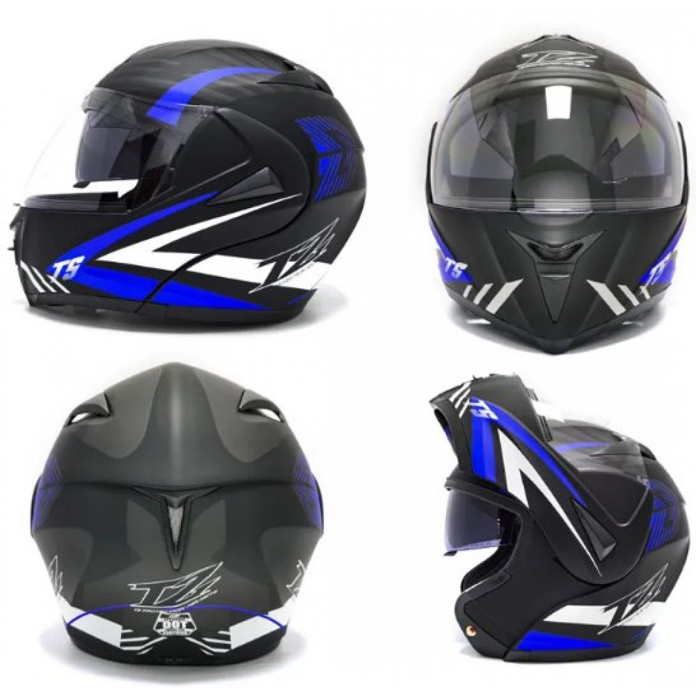 Мотоциклетный шлем VIRTUE TF808 (черный-синий)