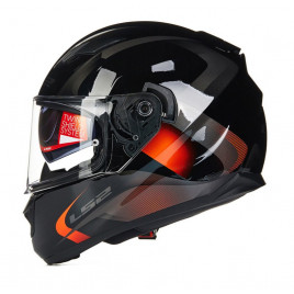 Шлем для мотоцикла LS2 FF320 (черный-оранжевый)