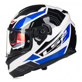 Шлем для мотоцикла LS2 FF320 (черный-белый-синий)