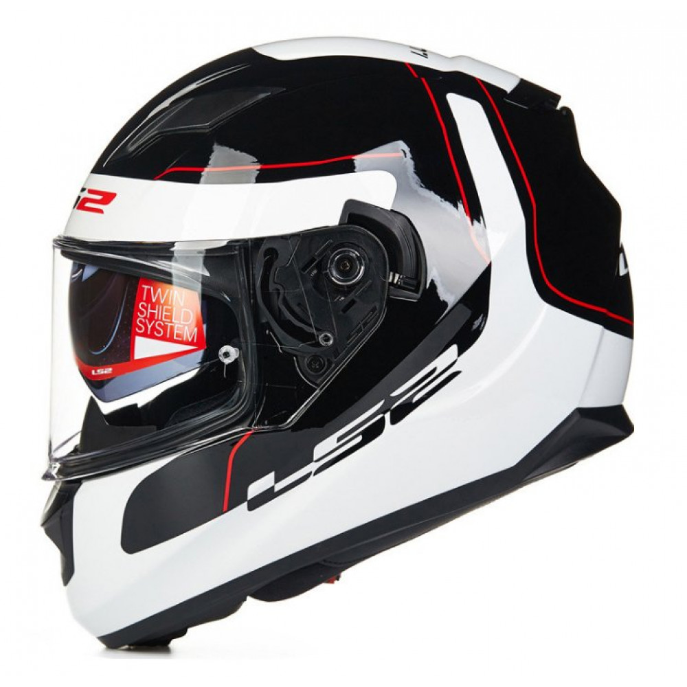 Шлем для мотоцикла LS2 FF320 (белый-черный)
