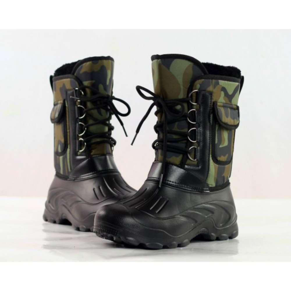 Ботинки снегоходные мужские TUCHENG TB5 (черный-камуфляжный-темно-зеленый)