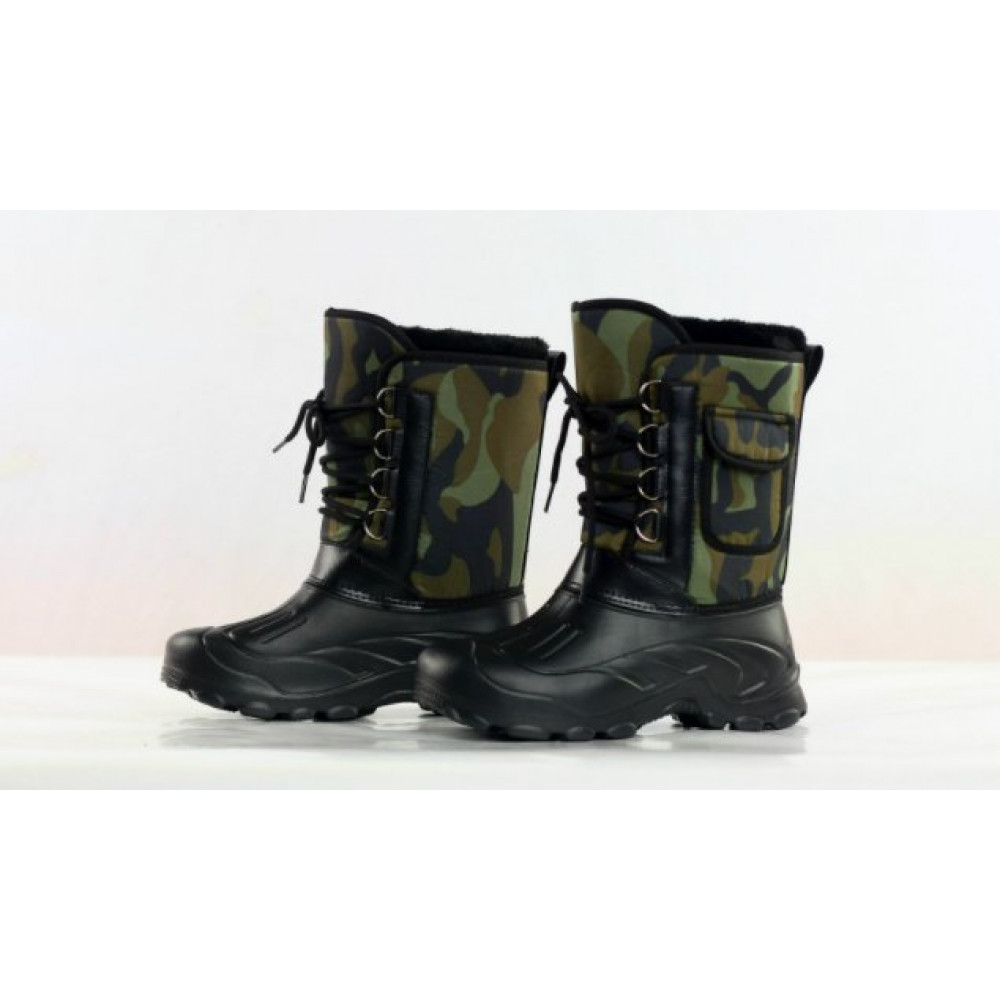 Ботинки снегоходные мужские TUCHENG TB5 (черный-камуфляжный-темно-зеленый)