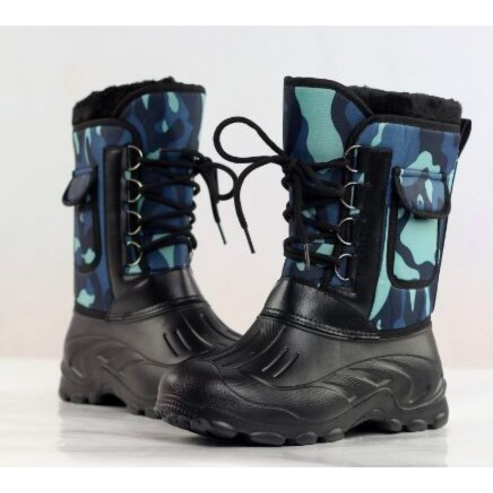 Ботинки снегоходные мужские TUCHENG TB5 (черный-камуфляжный-синий)