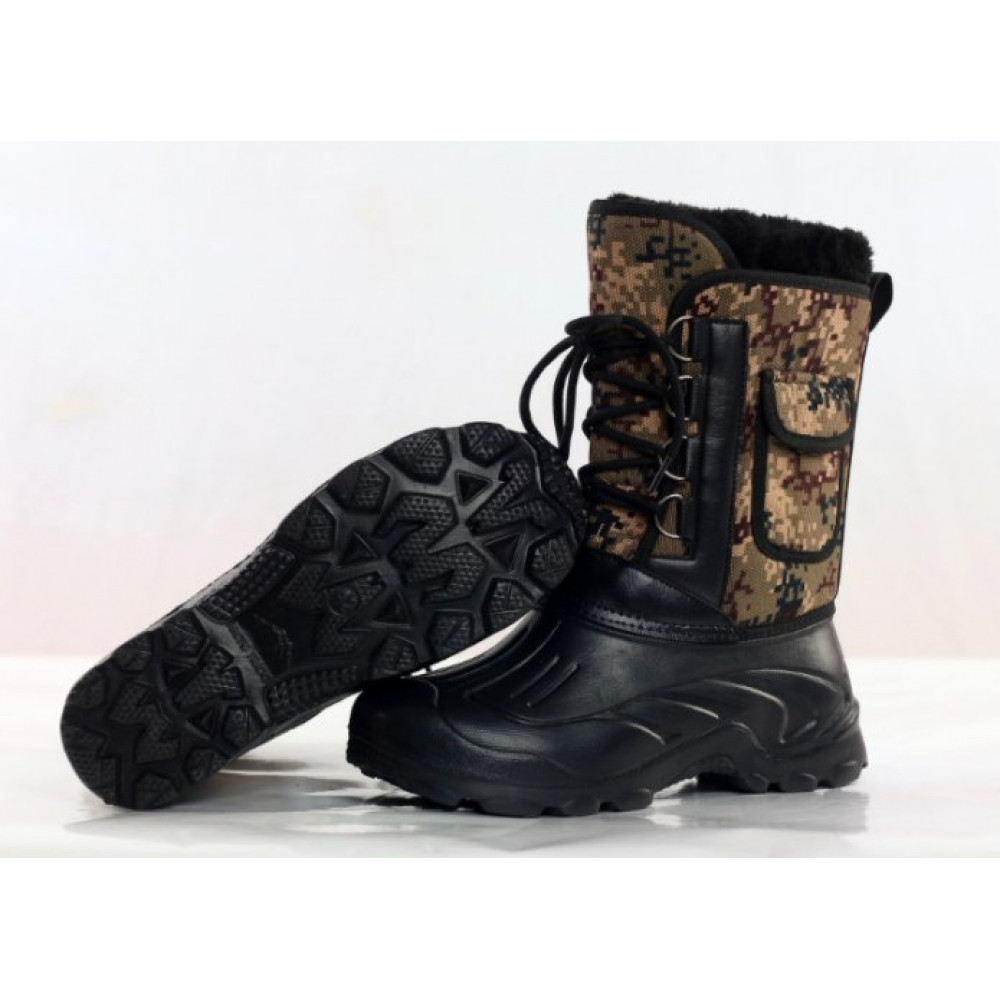 Ботинки снегоходные мужские TUCHENG TB5 (черный-камуфляжный-коричневый)