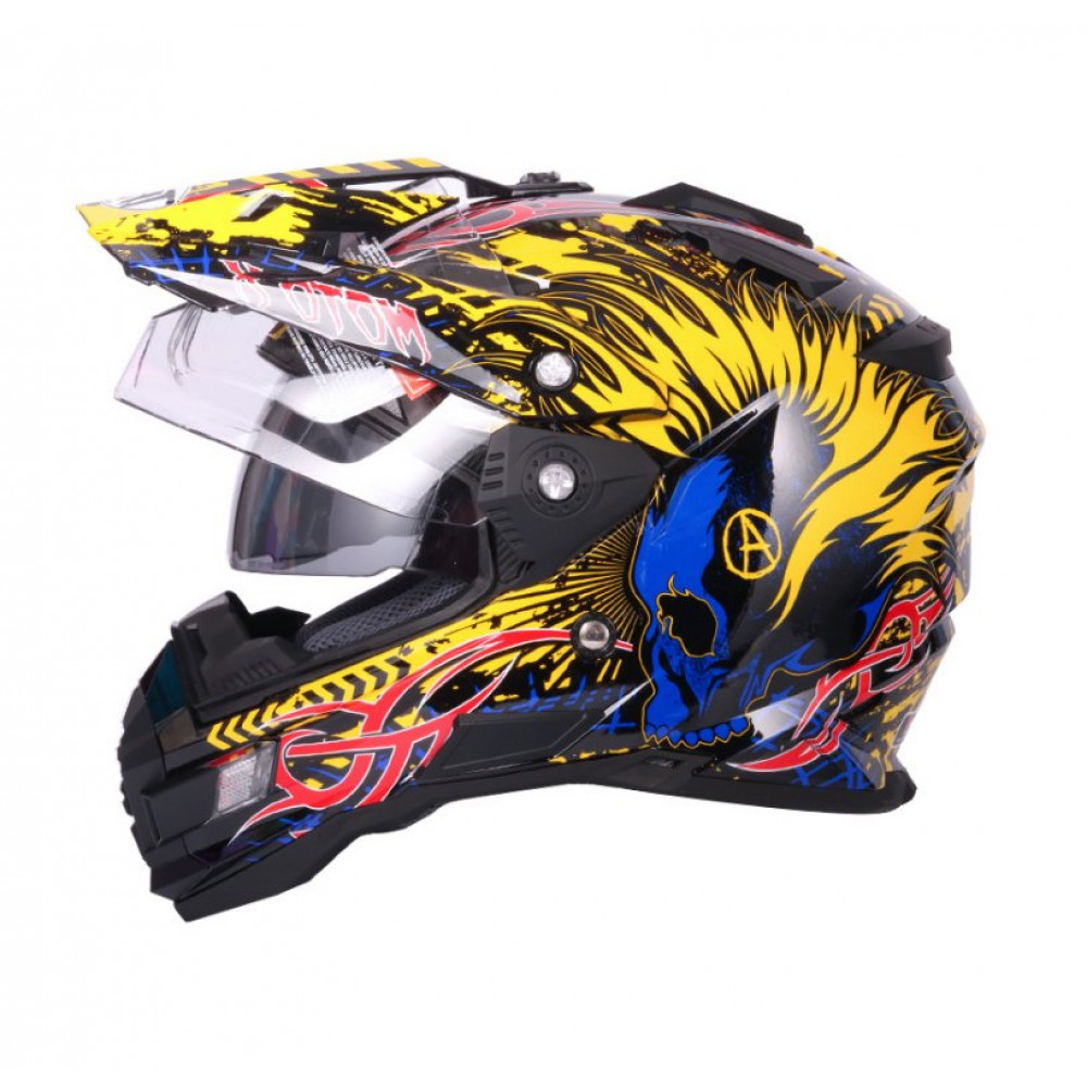Шлем для квадроцикла THH TX-27 (желтый-синий-красный)