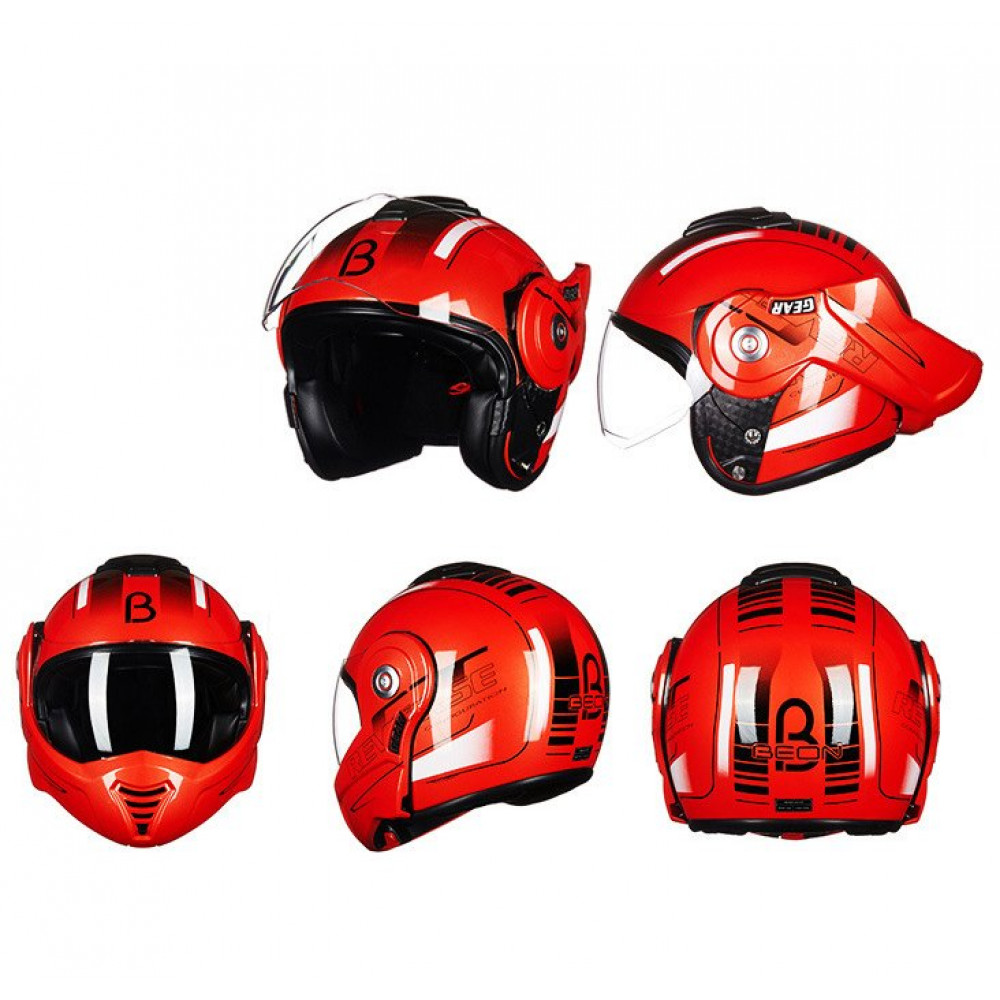Шлем для мотоцикла BEON GEAR (красный)