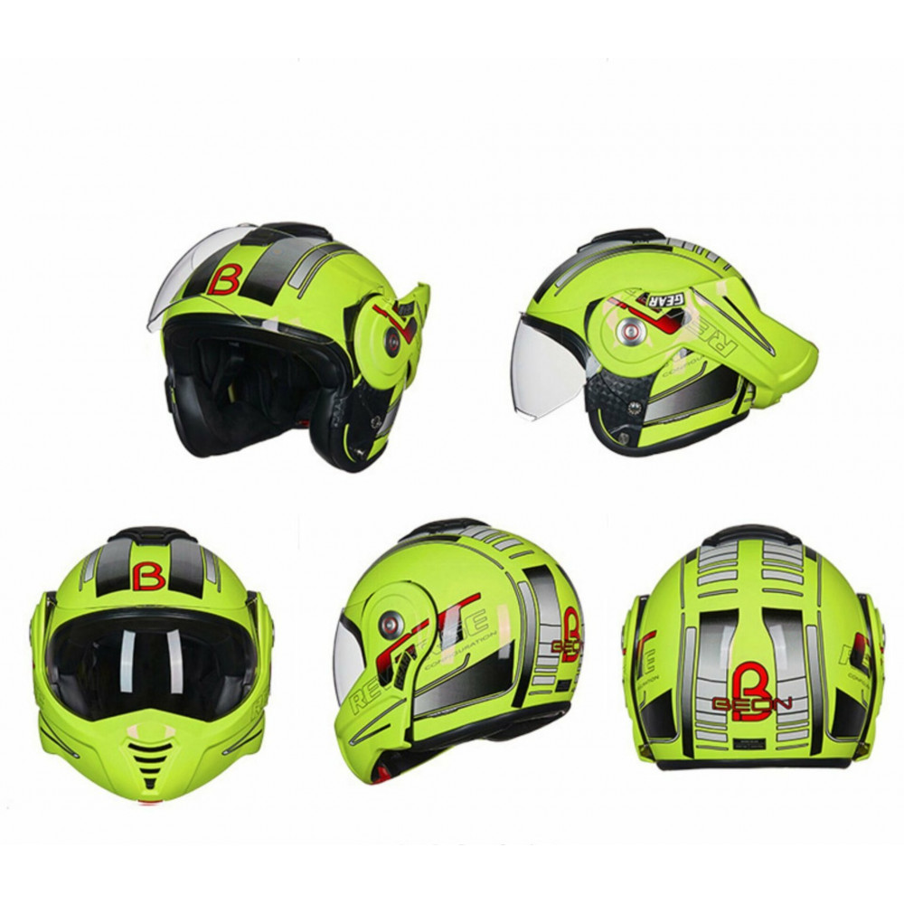 Шлем для мотоцикла BEON GEAR (салатовый)