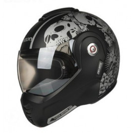 Шлем для мотоцикла BEON GEAR (серый Череп)