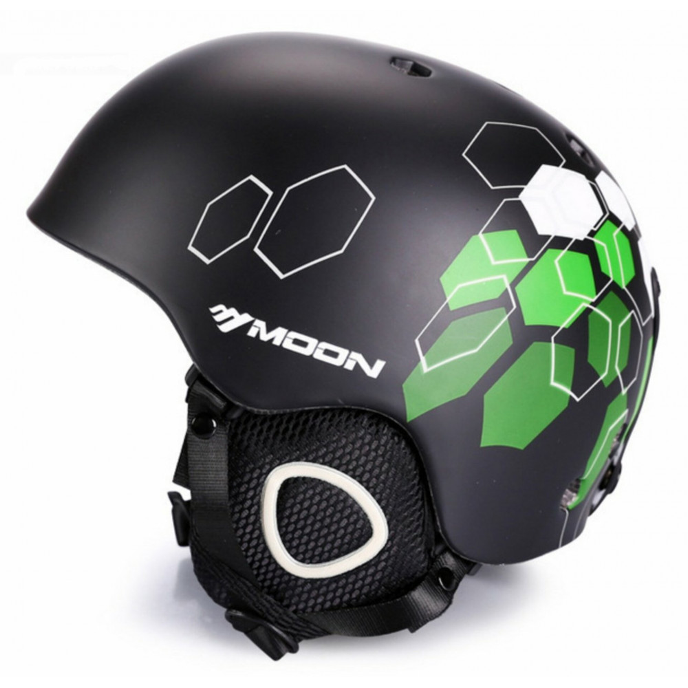 Шлем для горных лыж MOON MVT18 (черный-зеленый)