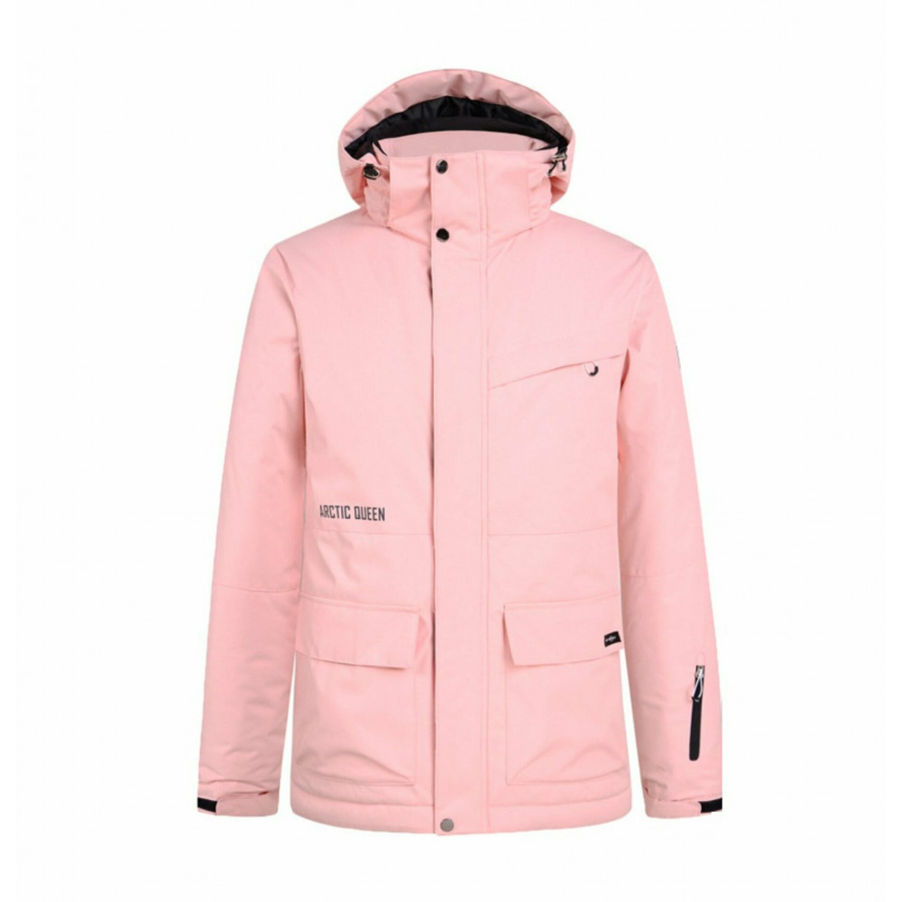 Костюм для горнолыжного спорта женский ARCTIC QUEEN FJ74 (розовый-бежевый)  