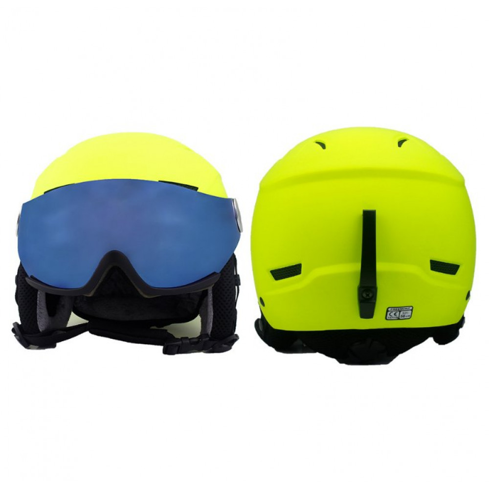 Шлем для сноуборда BLUR V-021 с синим визором (желтый)