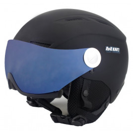 Шлем для сноуборда BLUR V-021 с синим визором (черный)