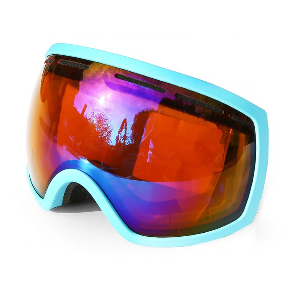 Очки горнолыжные защитные BOLLFO BF670 (голубой-разноцветный)