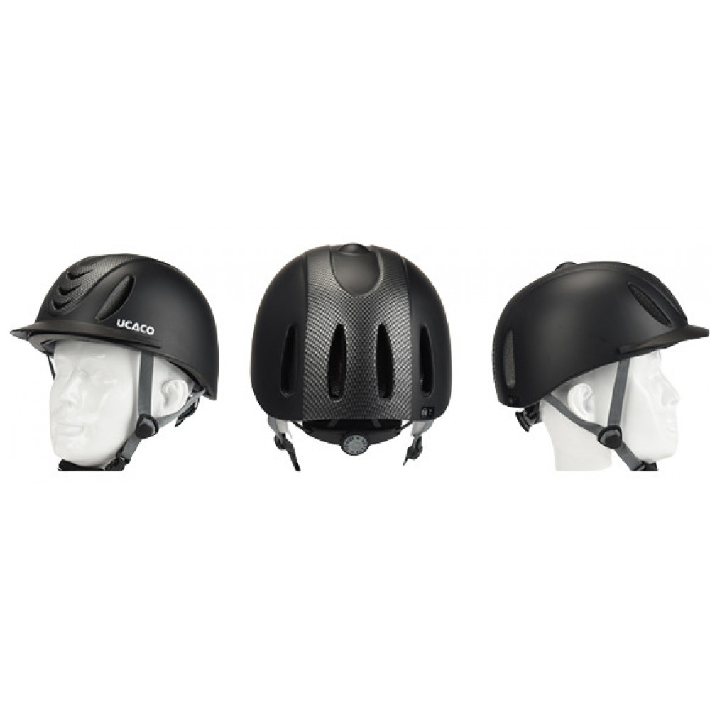 Шлем для верховой езды UCACO KS-62 (черный-серебряный)